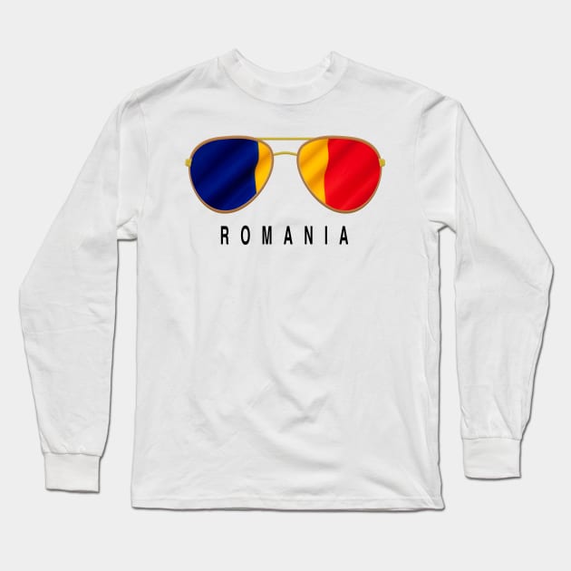 Romania Sunglasses, Romania Flag, Romania gift ,   Romanian , Long Sleeve T-Shirt by JayD World